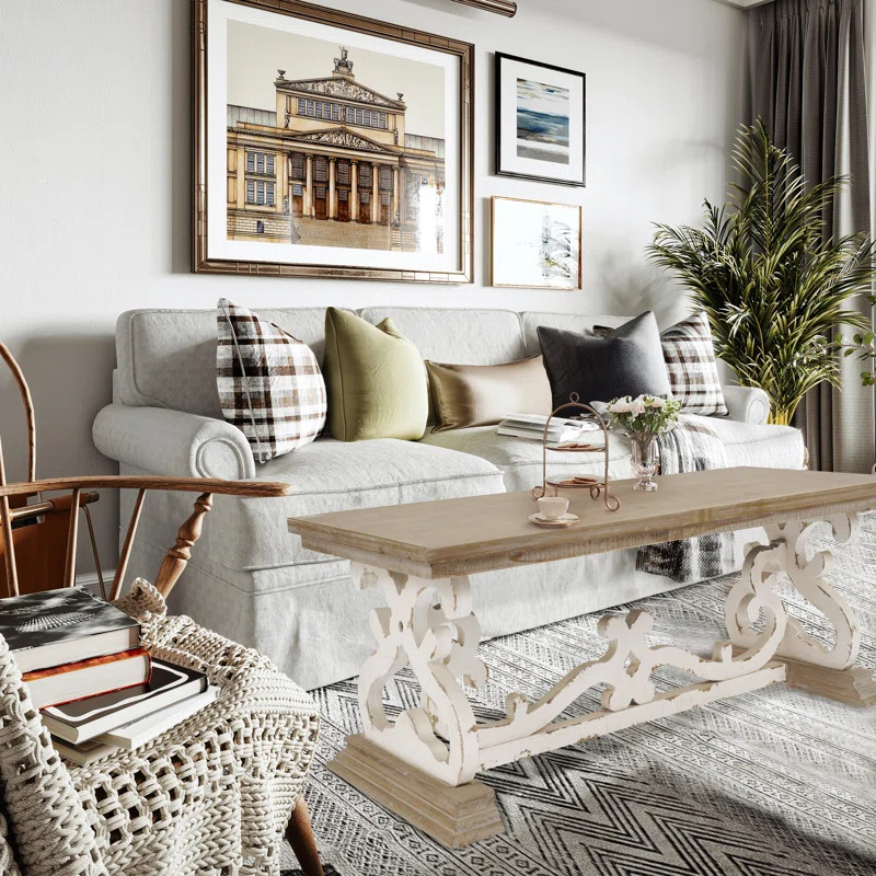 Rustic Vintage Industrial Wood Coffee Table | Wayfair North America