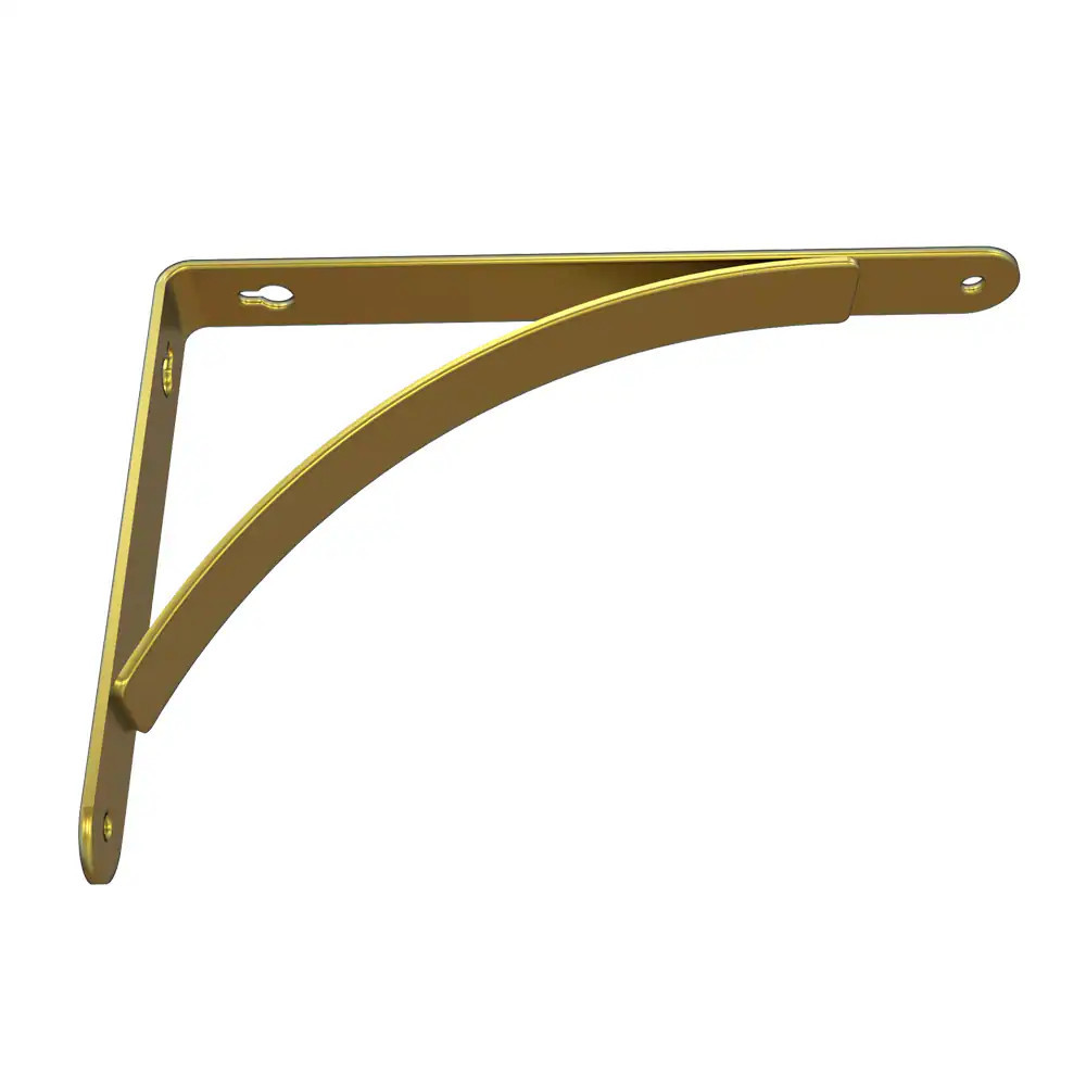 Style Selections 9.17-in L x 0.98-in W x 7.6-in D Brushed gold Shelf bracket Large | 46479BGXLG | Lowe's