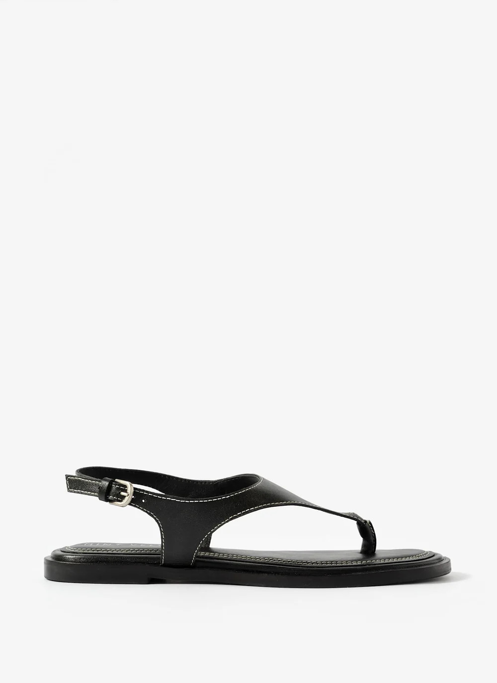 Luna Black Slingback Leather Sandals | Mint Velvet