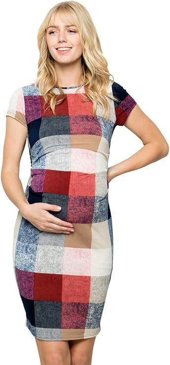 My Bump Women's Maternity Bodycon Causual Short Sleeve Mama Dress(Made in USA) | Amazon (US)