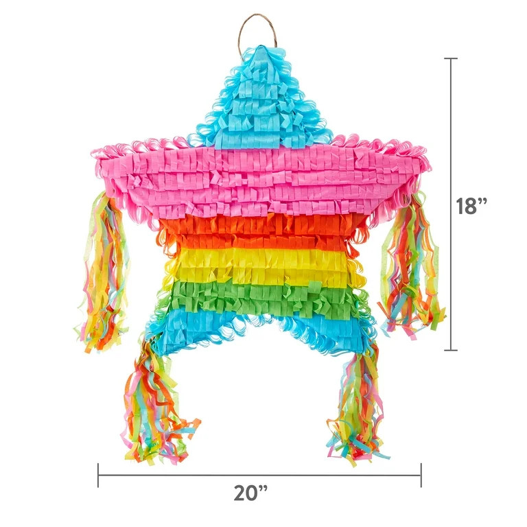 Multicolor Rainbow Star Party Pinata, 20" x 20", by Way To Celebrate | Walmart (US)