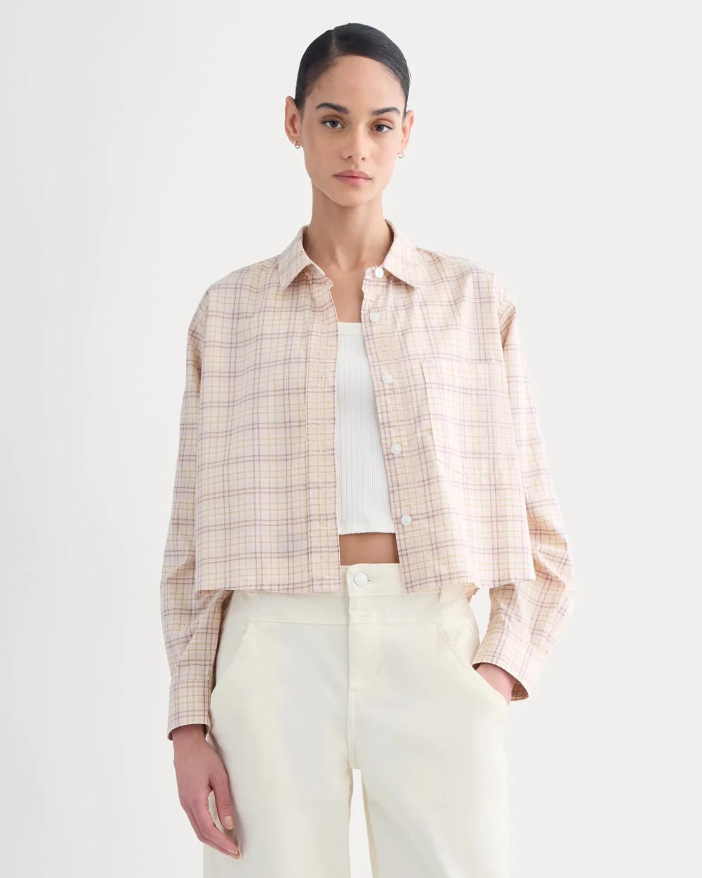 The Way-Short Shirt in Silky Cotton | Plaid | Everlane