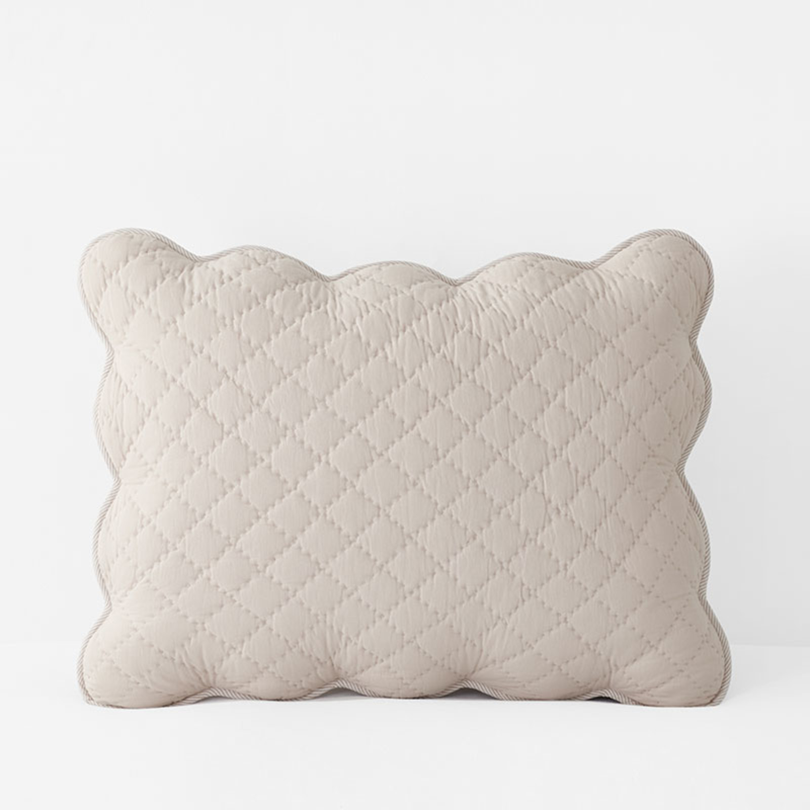 Scallop Quilted Sham - Linen, Standard | The Company Store