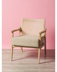 30in Kelly Cane Back And Wood Accent Chair | HomeGoods