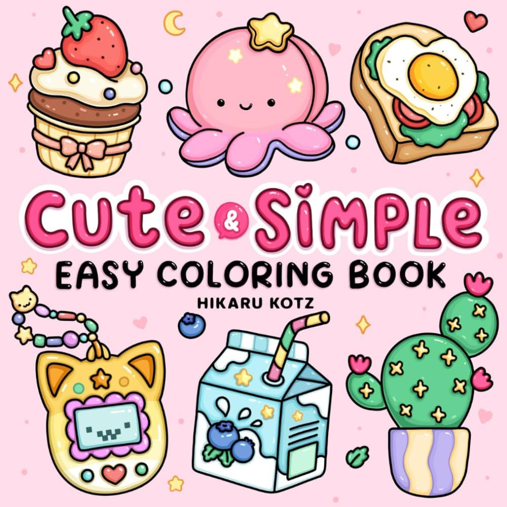 Easy: Cute & Simple Coloring Book for Adults and Kids | Amazon (US)