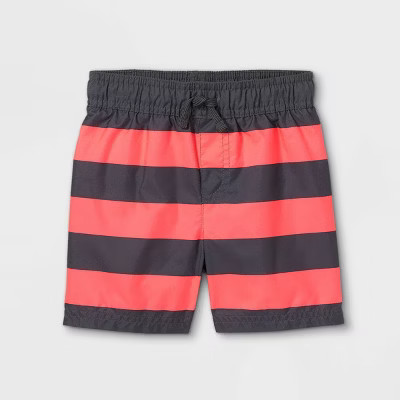Toddler Boys' Striped Swim Trunks - Cat & Jack™ Pink | Target