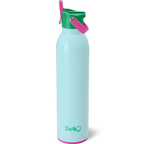 Swig Life 26oz Insulated Water Bottle, Travel Water Bottle with Straw and Lid, Cup Holder Friendly, Stainless Steel (Prep Rally) | Amazon (US)