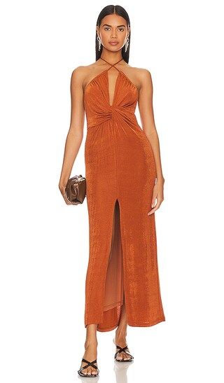 Millie Halter Dress in Hazelnut | Revolve Clothing (Global)