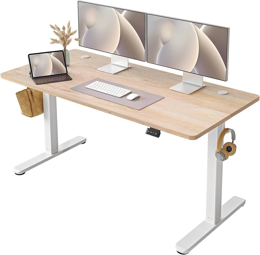 FEZIBO Electric Standing Desk Adjustable Height, 55 x 24 Inch Sit and Stand Desk, Home Office Des... | Amazon (US)