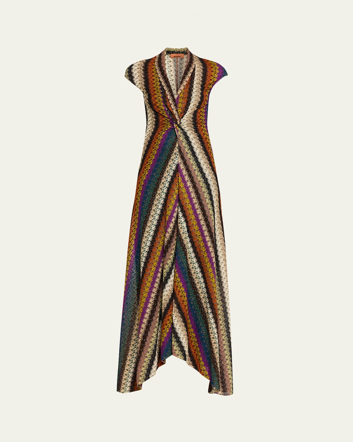 Metallic Stripe Twisted Maxi Dress | Bergdorf Goodman