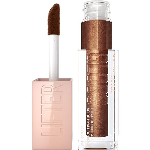 Maybelline Lifter Gloss, Hydrating Lip Gloss with Hyaluronic Acid, High Shine for Plumper Looking Lips, Crystal, Golden Neutral, 0.18 Ounce | Amazon (US)