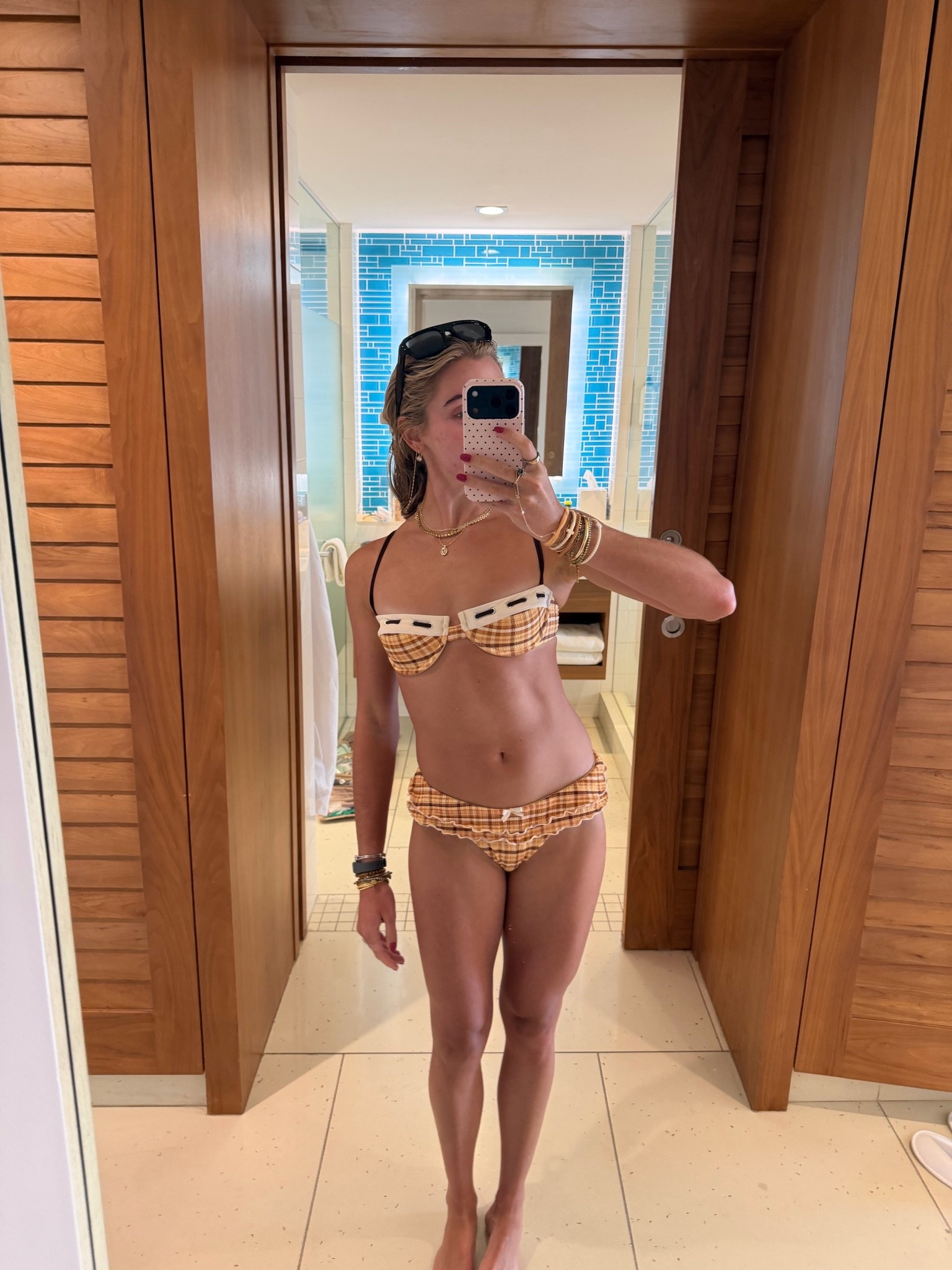 My bikini for the day! I love the ruffle bottom @Dippin Daisys and I paired it with my @rayban sunglasses

#LTKootd #LTKSwim #LTKTravel