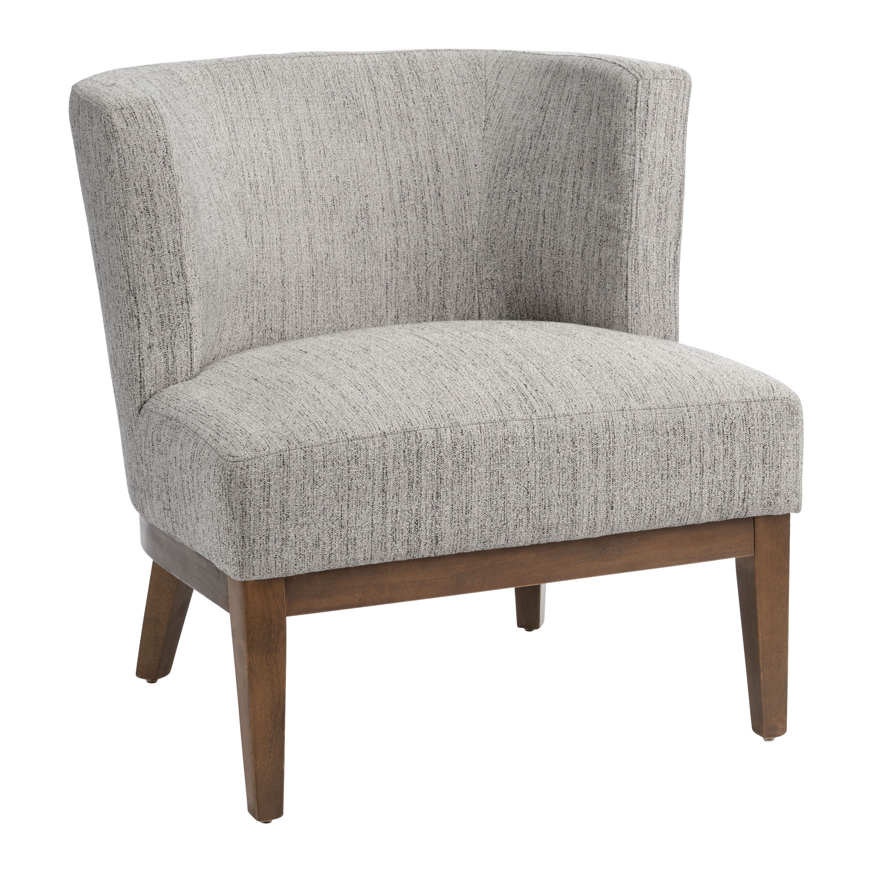 Jaden Gray Tweed Curved Back Chair | World Market