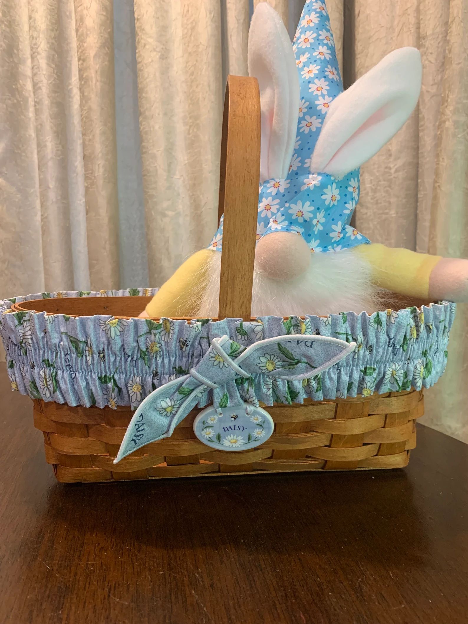 Longaberger 1994 Easter Basket With New Daisy Garter New Daisy Tie On, and New Daisy Easter Bunny... | Etsy (US)