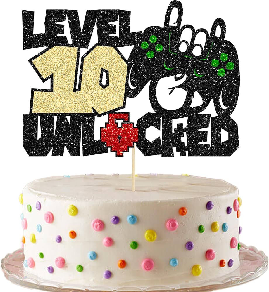 Gyufise 1Pcs Video Game 11th Birthday Cake Topper Controller Level 11th Unlocked Party Cake Pick ... | Amazon (US)