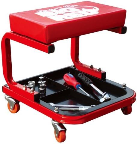 Torin TR6300 Red Rolling Creeper Garage/Shop Seat: Padded Mechanic Stool with Tool Tray | Amazon (US)