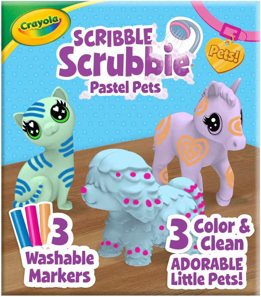 Crayola Scribble Scrubbie Pastel Pets (3ct), Grooming Animal Toy for Kids, Washable Animal Figuri... | Amazon (US)