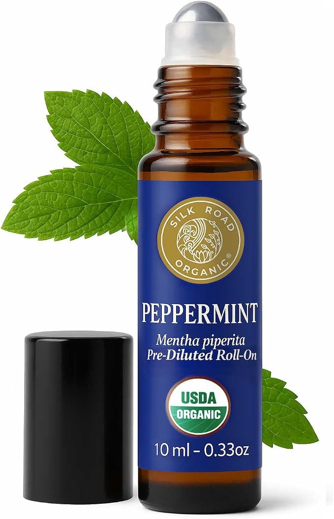 Peppermint Essential Oil Roll on for Head Tension, Nausea, Morning Sickness, Energy & Focus – 1... | Amazon (US)