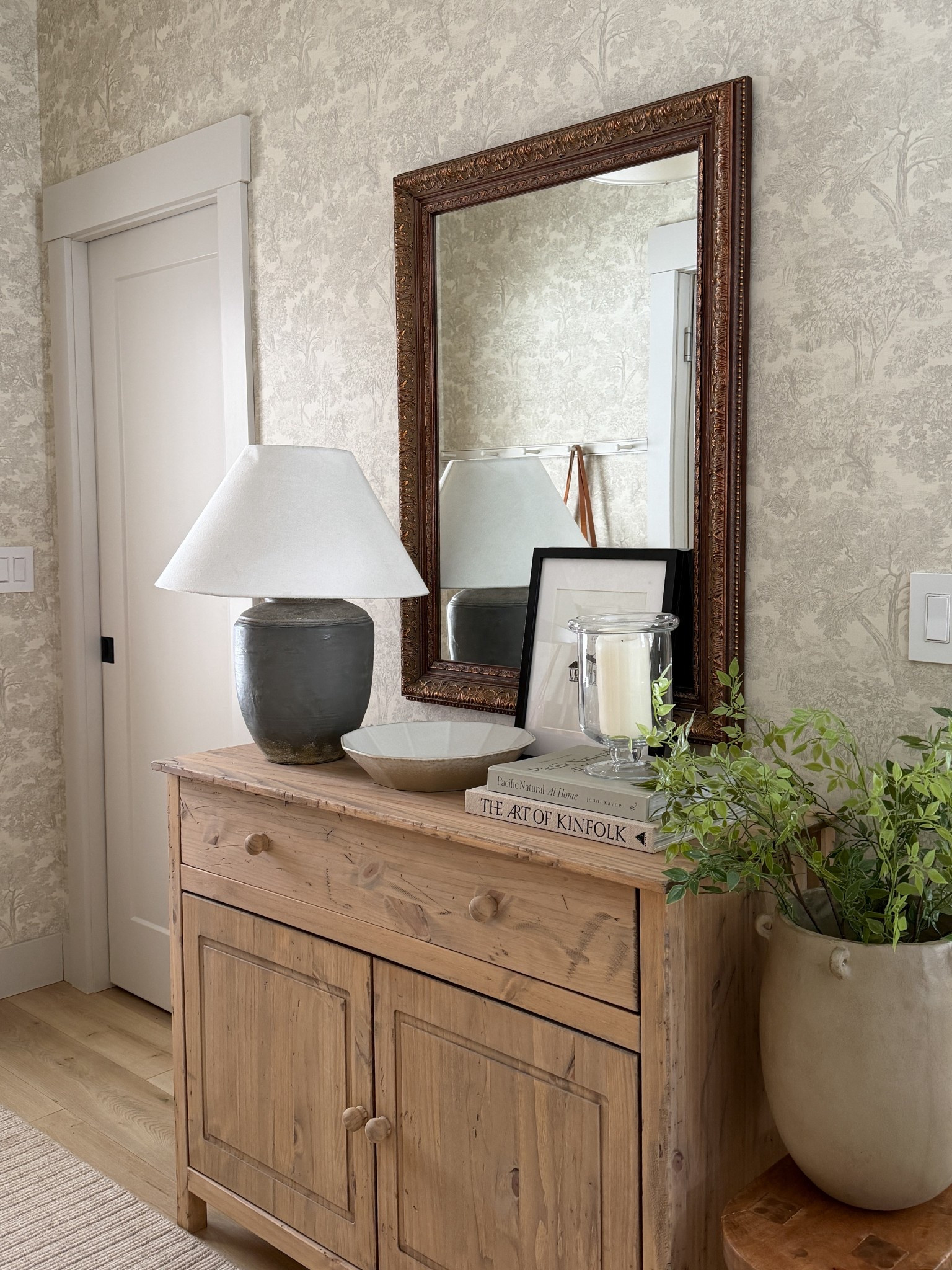 Couldn’t find the right piece for our entryway, so we made it 😍 I bought this unfinished pine cabinet and turned it into my dream vintage console!! I’ll be sharing the entire process soon!

#LTKHome