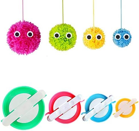 Pom Pom Maker, 4 Sizes Pompom Maker Tool Set for Fluff Ball Weave DIY Wool Yarn Knitting Craft Pr... | Amazon (US)