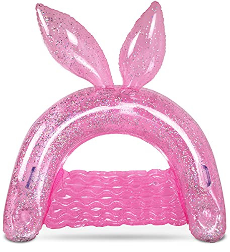 POZA Inflatable Bunny Pool Float Chair - Sparkle Confetti Lounge Inflatable Pool Floats, 2 Built ... | Amazon (US)