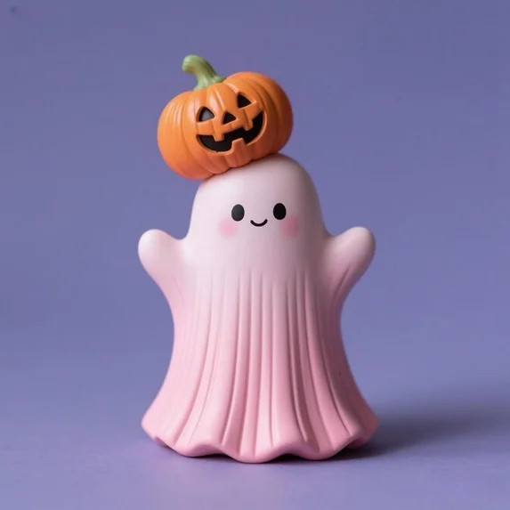 Pink Ghost Halloween Decor Indoor,Cute Resin Pumpkin Pink Ghost Decor Figurine,Halloween Miniatur... | Walmart (US)