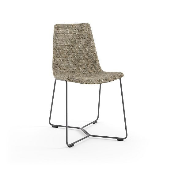 Slope Chair; Armless, Merle, Chunky Tweed, Grey, Healthcare | West Elm (US)
