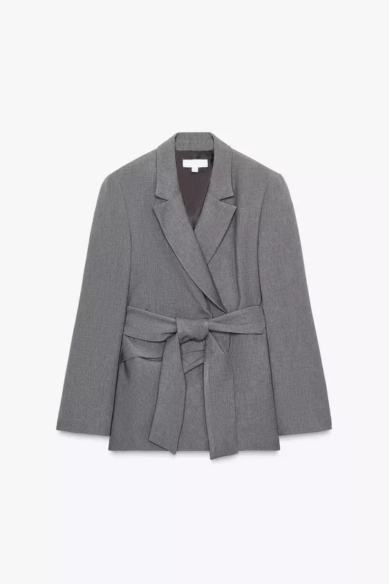 SHOULDER PAD BELTED BLAZER | Zara US