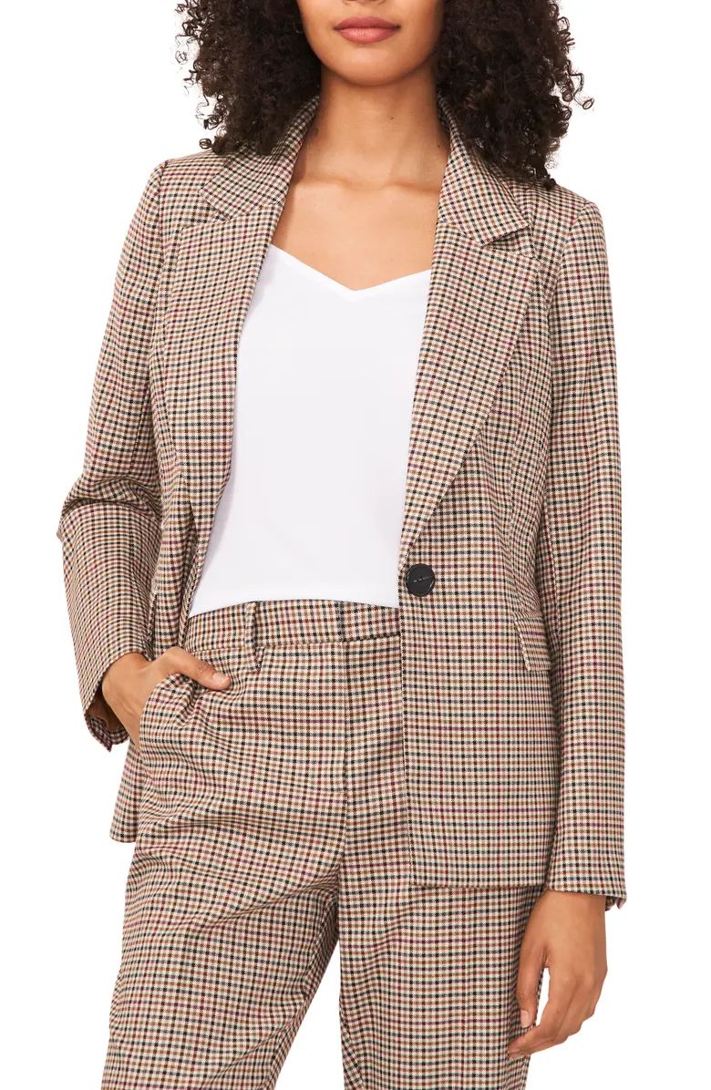 Halogen® Check One-Button Blazer | Nordstrom | Nordstrom