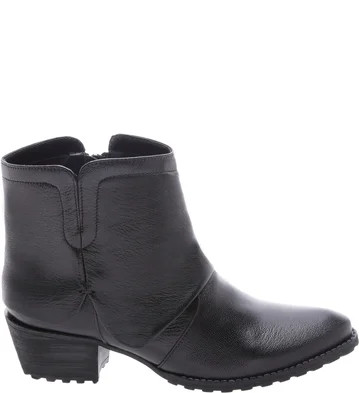 Bota Couro Salto Baixo Preto | Arezzo
