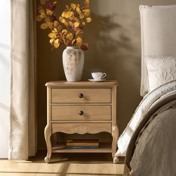Evars 18.5"W Traditional 3-Drawer Fully Assembled Nightstand with Hidden Drawer and Built-In Powe... | Wayfair North America