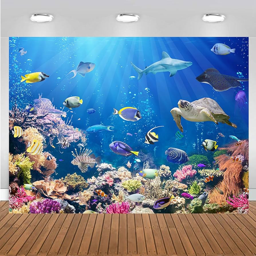 CHAIYA 7x5ft Under The Sea Photography Backdrop Ocean Underwater World Backdrop Under The Sea Aqu... | Amazon (CA)