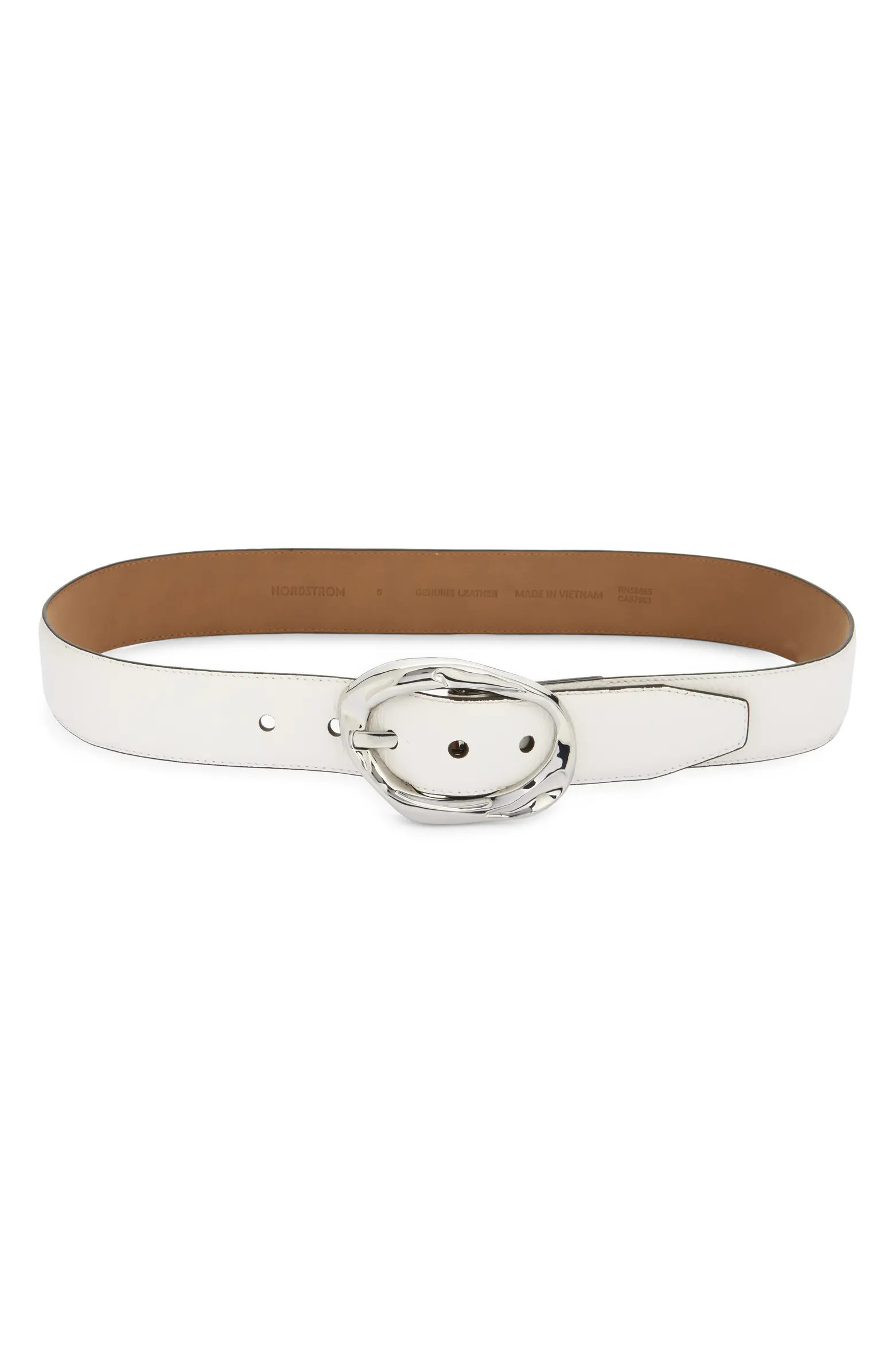 Nordstrom Cora Oval Buckle Leather Belt | Nordstrom | Nordstrom