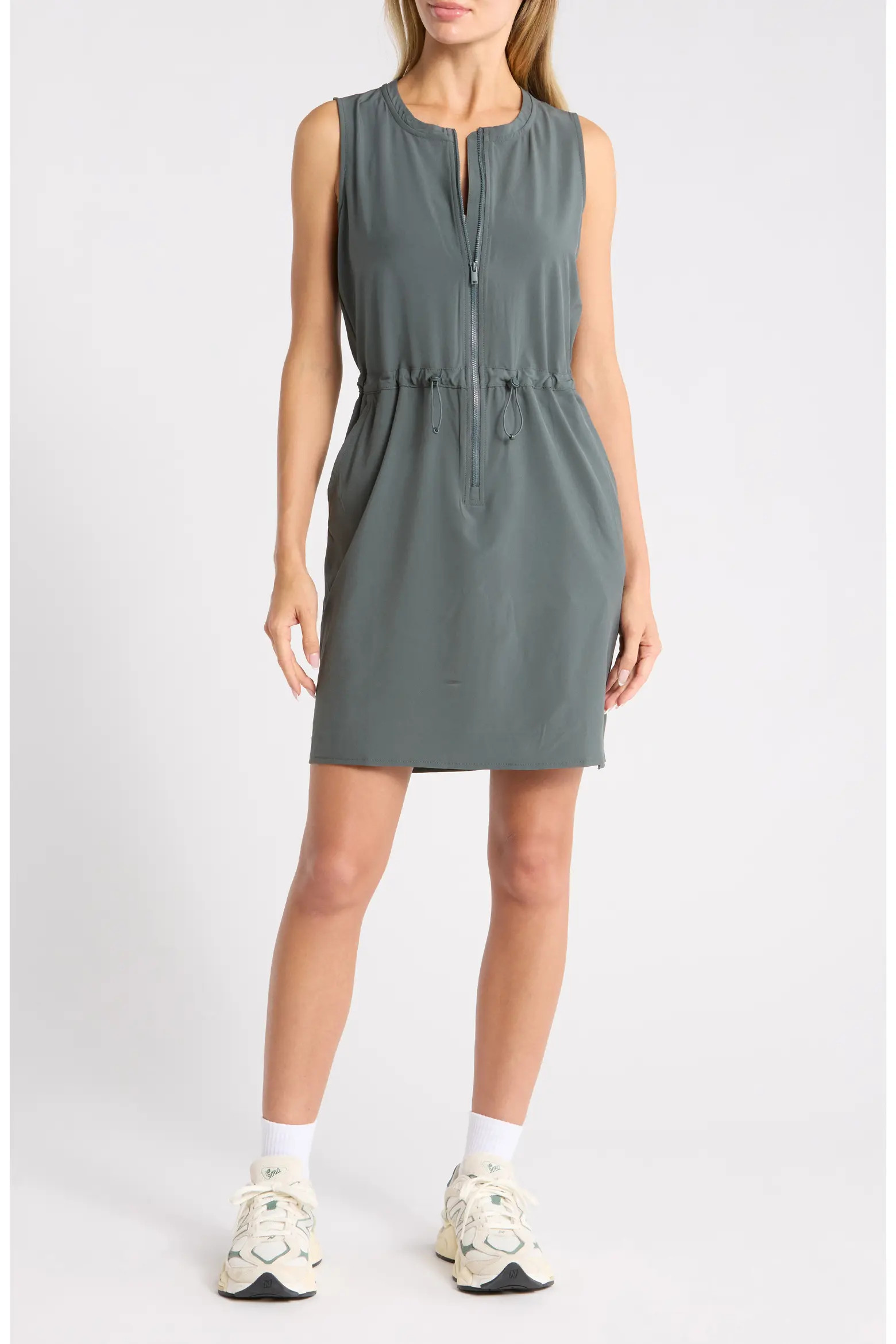 Z by Zella Venture Sleeveless Front Zip Utility Dress (Women) | Nordstromrack | Nordstrom Rack