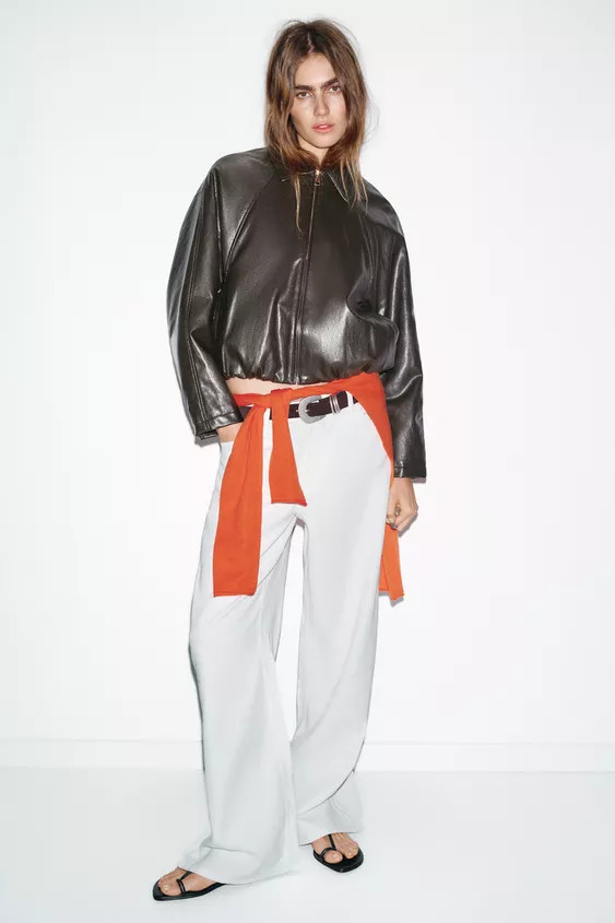 FAUX LEATHER BOMBER JACKET | Zara US