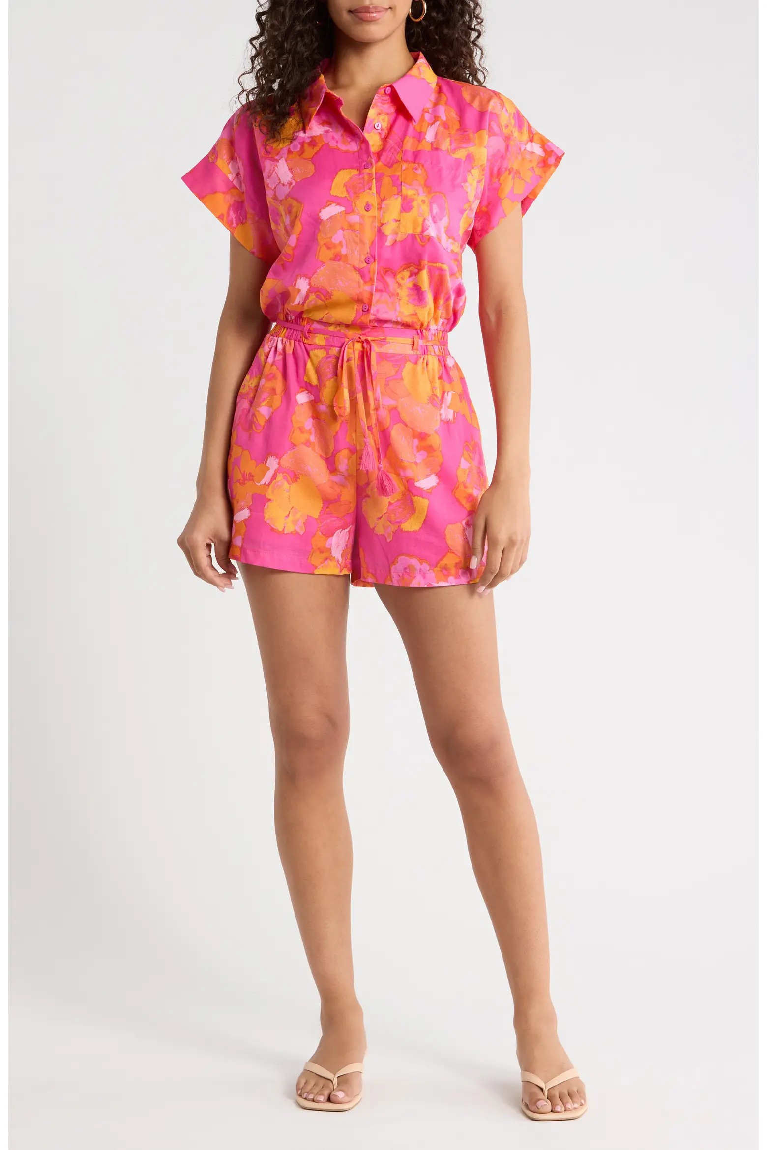 Elaris Floral Mavy Cotton Button-Up Romper (Women) | Nordstrom | Nordstrom