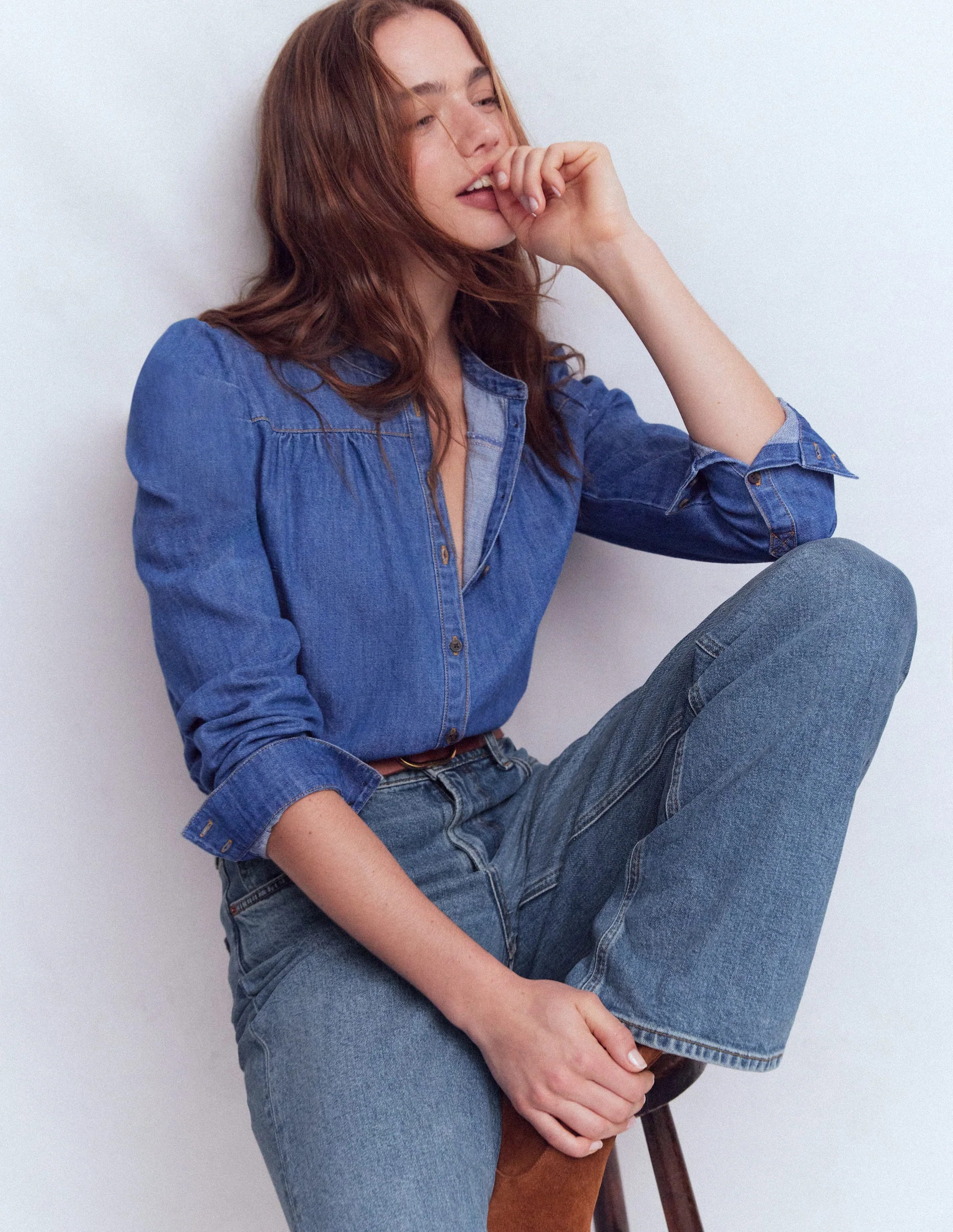 High Rise Column Leg Jeans-Dark Vintage | Boden (US)