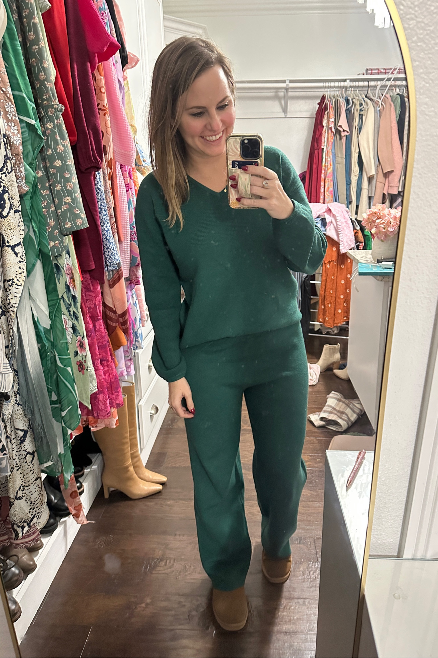 Comfiest lounge set from Amazon! Soft sweater material & wide leg pants. Love this material! Paired it with my faux Uggs from Amazon. 

Amazon fashion finds. Millennial mom style. Casual lounge clothes. 

#LTKGiftGuide #LTKSeasonal #LTKFindsUnder50