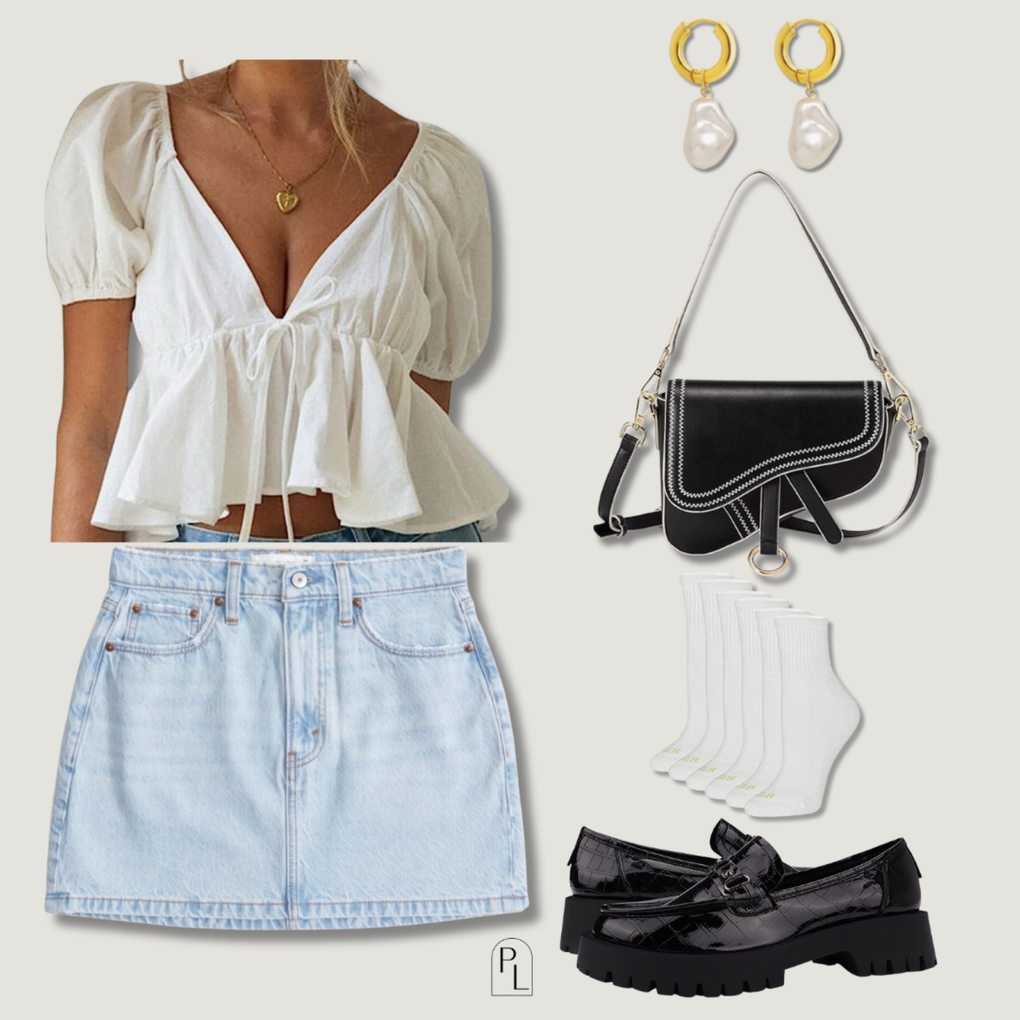 Spring outfit idea styling a denim mini skirt + loafers 🤍 



#LTKfindsunder50 #LTKshoecrush #LTKstyletip