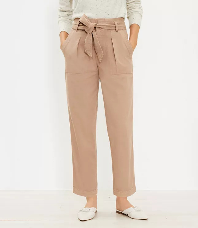 Tall Tie Waist Straight Pants | LOFT