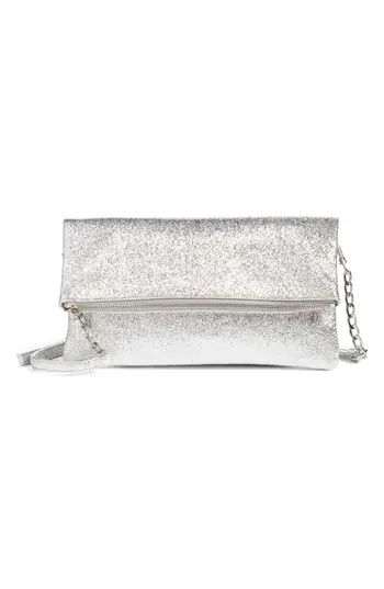 Sole Society Maci Crinkle Faux Leather Foldover Clutch - | Nordstrom