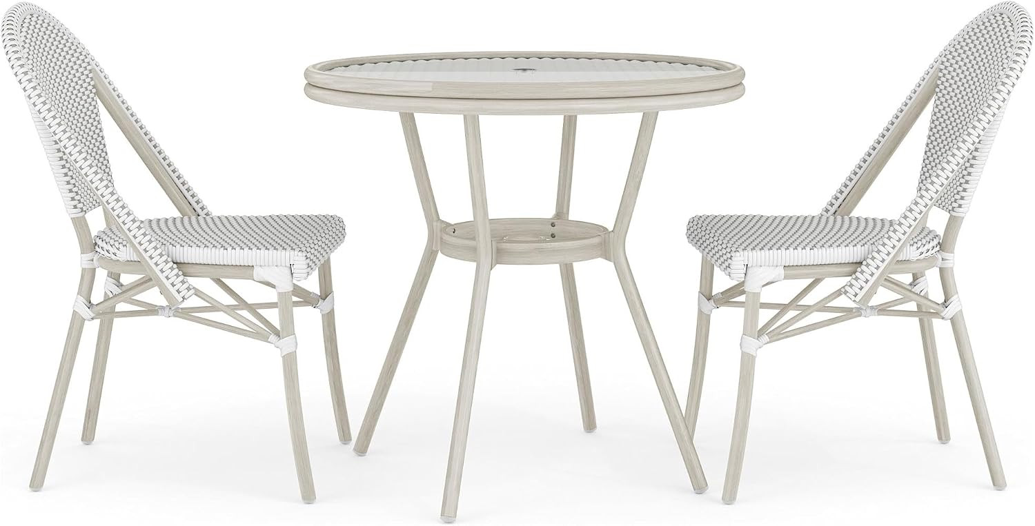 Martha Stewart Lily Pond 31” Round Indoor-Outdoor Bistro Dining Table with Aluminum Frame in Gr... | Amazon (US)