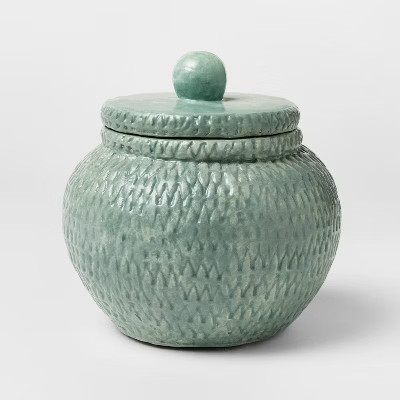 Woven Texture Ceramic Canister Blue - Threshold™ designed with Studio McGee | Target