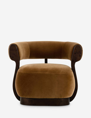 Lourdes Swivel Chair, Ochre | Lulu and Georgia 