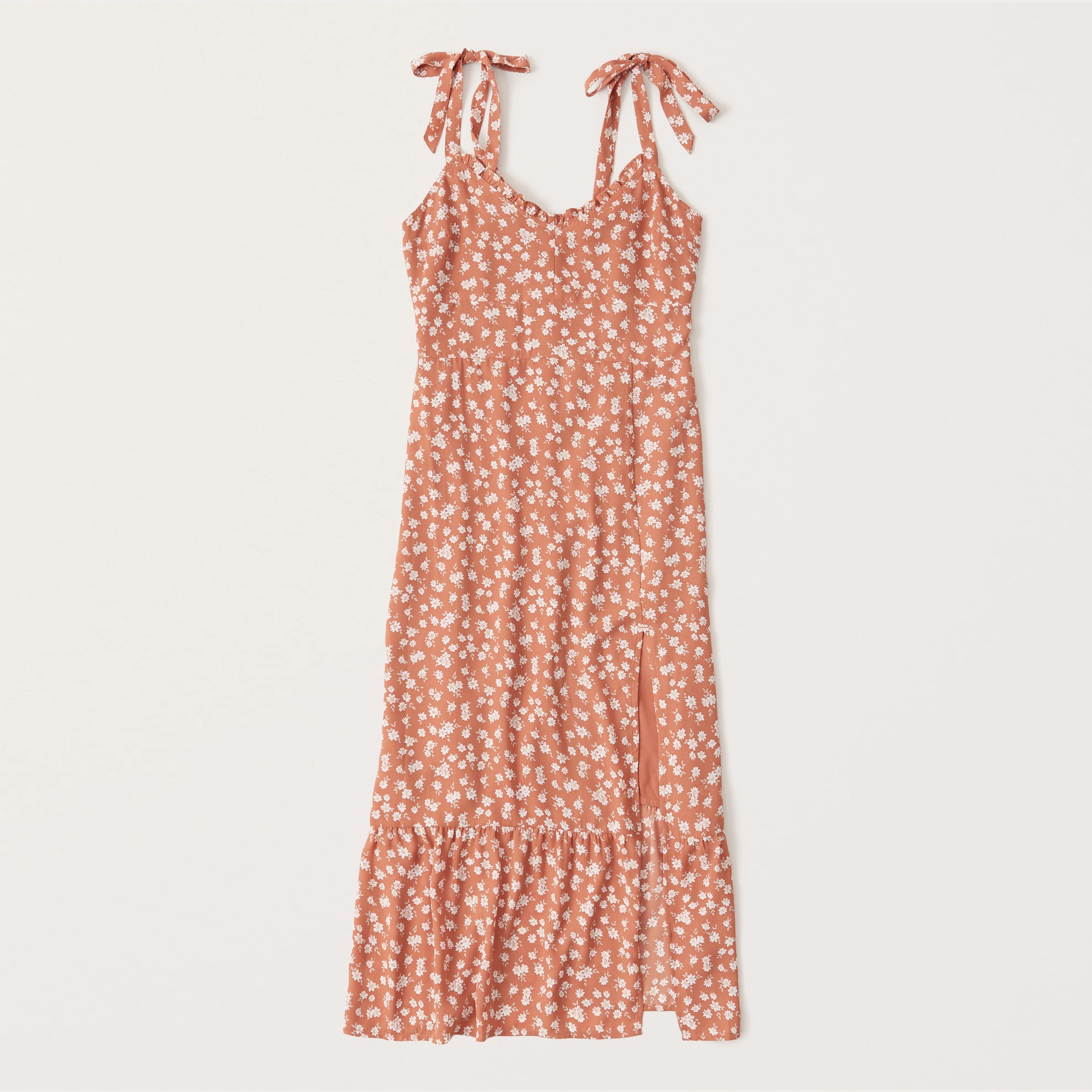 Tie-Strap Midi Dress | Abercrombie & Fitch (US)