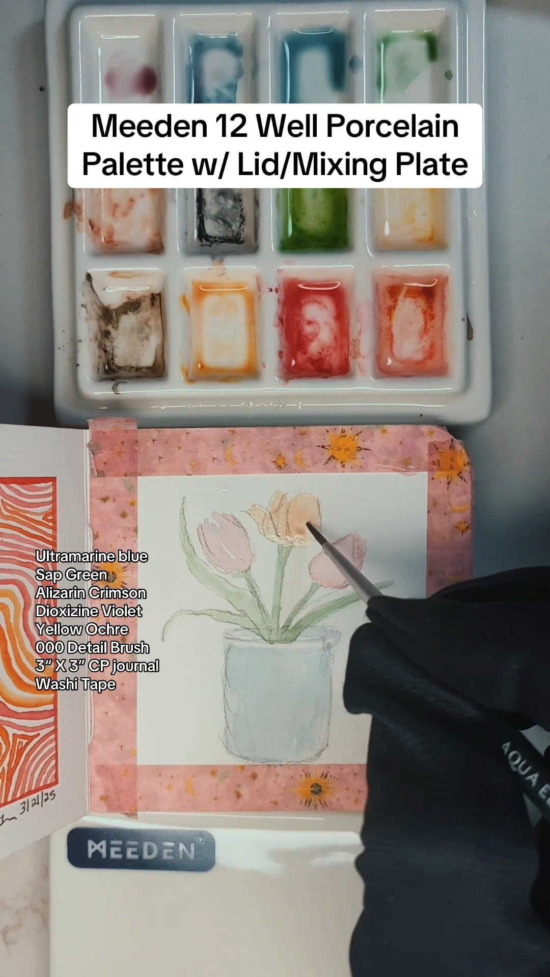 Meeden Ceramic Porcelain 12 well paint palette with lid is the perfect addition to your watercolor setup. The pint aits on the surface and doesn’t separate like plastic wells. The kid keeps your paint dust free and can double as a mixing plate. Small but fierce it fits the same paint as a traditional half pan. Linked here for you in single 12 well or 3 pack for 36 wells you can customize yourself! Follow as I customize my 3 pack! *paint not included* #meeden #ceramic #palette #paint #watercolor #lid #mixingplate #painting #pigment #artist #watercolorpainting #tutorial #timelapse #watercolortutorial #stepbystep

#LTKHome #LTKFindsUnder50 #LTKGiftGuide