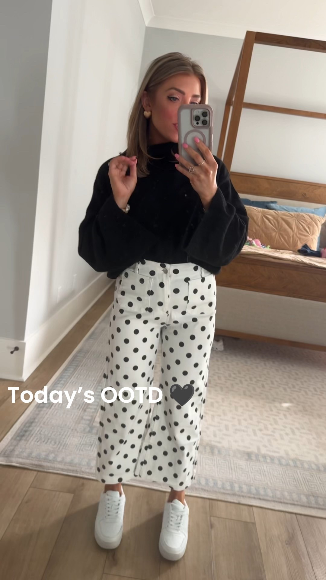 Today’s OOTD 🤍🖤 Easy, comfy, and still feels fun. These new Amazon polka dot jeans are such a statement piece — playful, flattering, and surprisingly easy to style. I paired them with my go-to Amazon sweater, which I wear nonstop because it’s soft, relaxed, and works with everything. Finished the look with my favorite Walmart sneakers for an effortless, everyday vibe.

This outfit is perfect for school drop-off, errands, casual meetings, or just days when you want to feel put together without trying too hard. Polka dots are having such a moment, and these jeans are a great way to add personality to your everyday wardrobe while still keeping things neutral and wearable.

Everything is affordable, comfortable, and on repeat in my closet.

Linked in LTK 🤍

#ootd #amazonfashion #amazonfinds #polkadotjeans #statementjeans #everydayoutfit #casualstyle #momstyle #schooldropoffstyle #affordablefashion #walmartfinds #sneakerstyle #comfyandcute #ltkfinds #ltkstyle