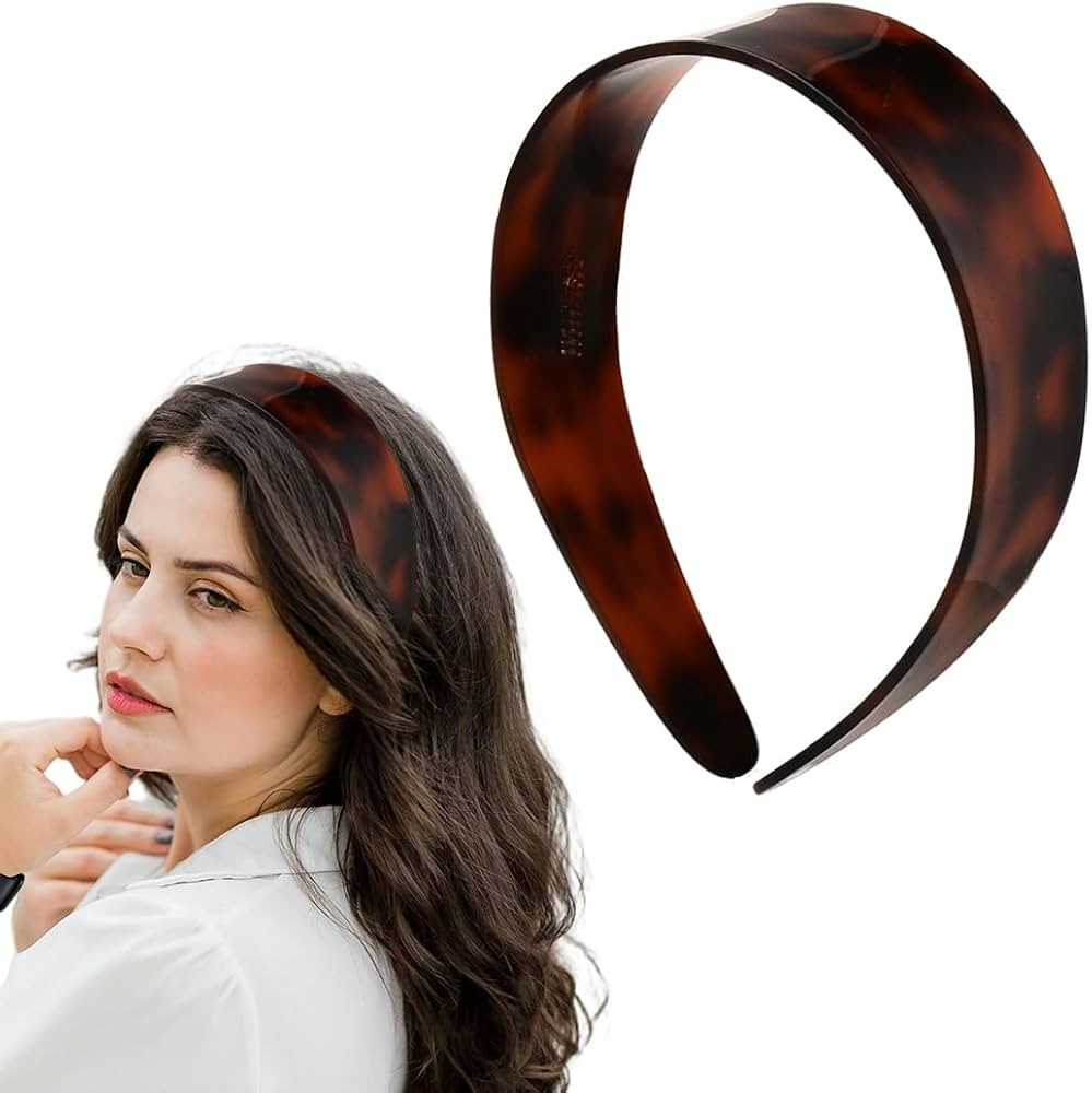 Acrylic Tortoise Shell Headband for Women's Hair Wide Vintage Acetate Brown Headband with Teeth P... | Amazon (CA)