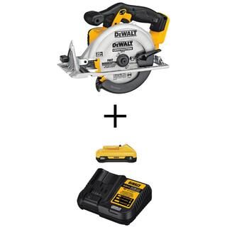 DEWALT 20-Volt MAX Cordless 6-1/2 in. Circular Saw with (1) 20-Volt Battery 4.0Ah & Charger DCS39... | The Home Depot