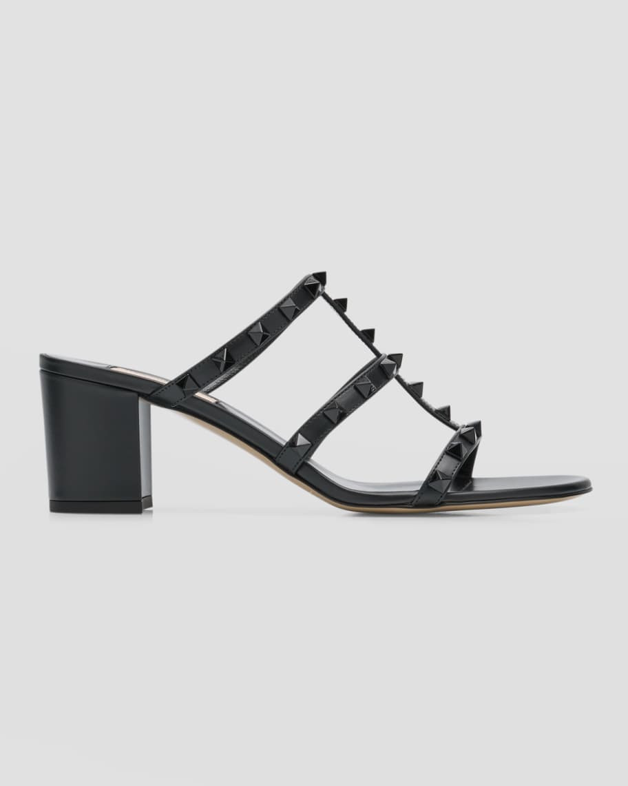 Valentino Garavani Rockstud Tonal Nappa Leather Caged Sandals | Neiman Marcus